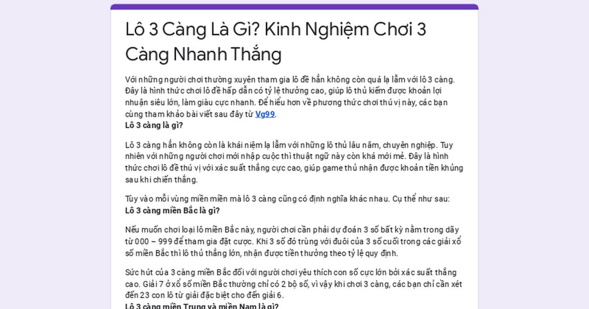 Cách Đánh 3 Càng Miền Bắc và Những Điều Cần Biết